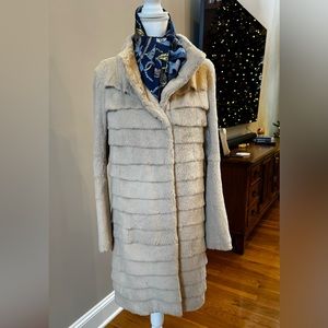 Trilogy, Michael McCollon collection Luxury White Rabbit Fur coat,Neiman Marcus.